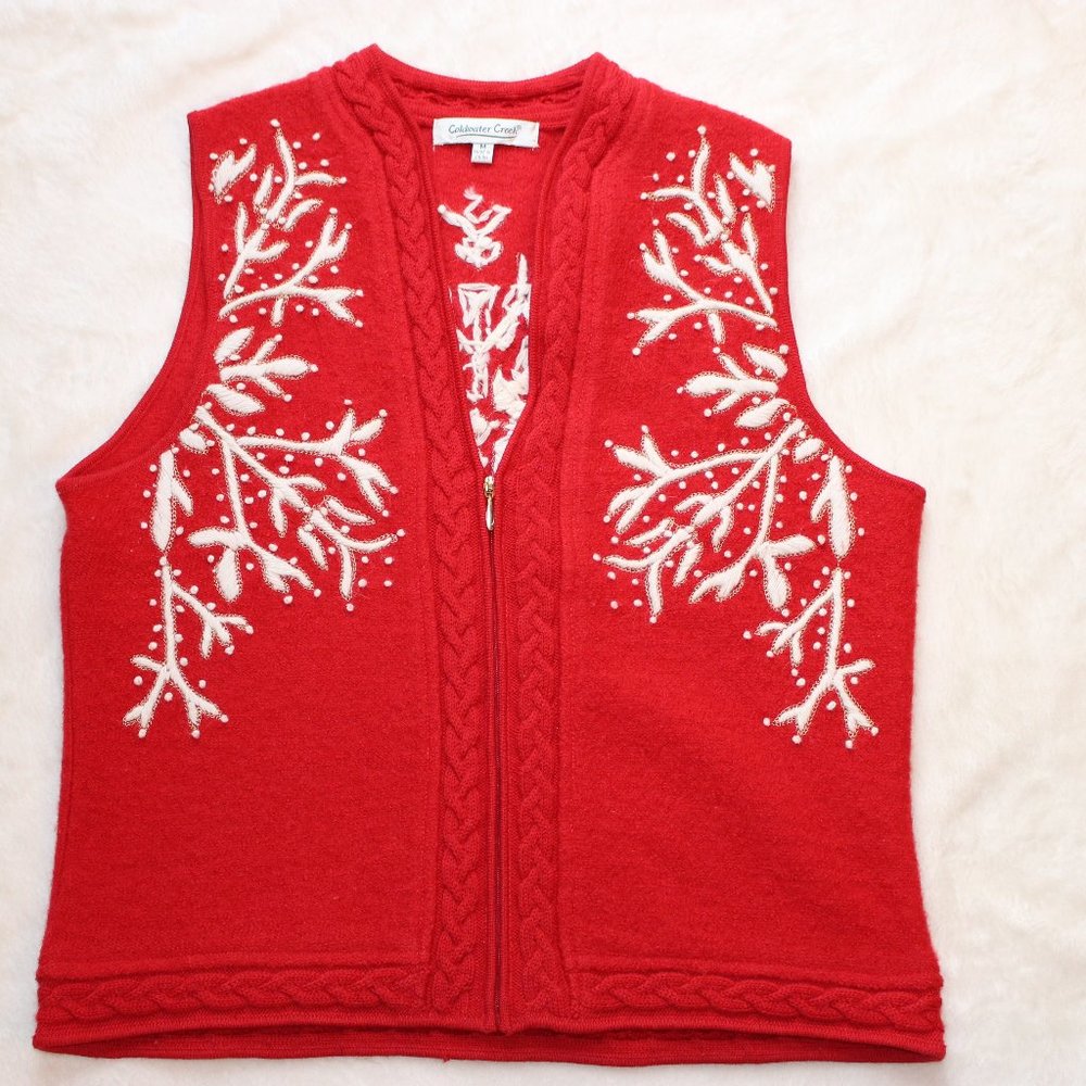 Coldwater Creek Holiday Snowflake Sweater Vest